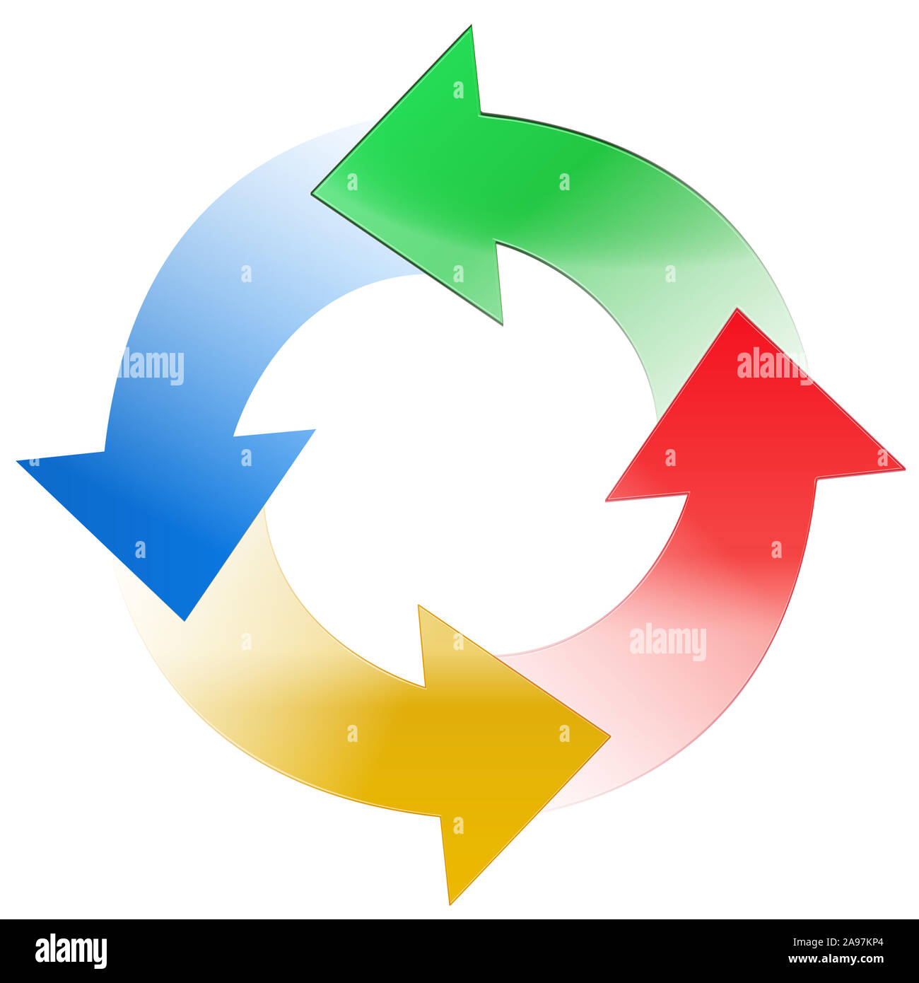 Cerchio colorato su sfondo bianco Foto Stock