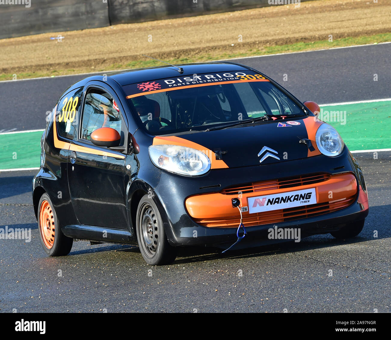 Jason verde, Neil Glover, Citroen C1, Distrogo Citroen C1 Challenge, evento BARC, nella gara notturna incontro, MSV, Brands Hatch, Inghilterra, BARC, circuiti Foto Stock