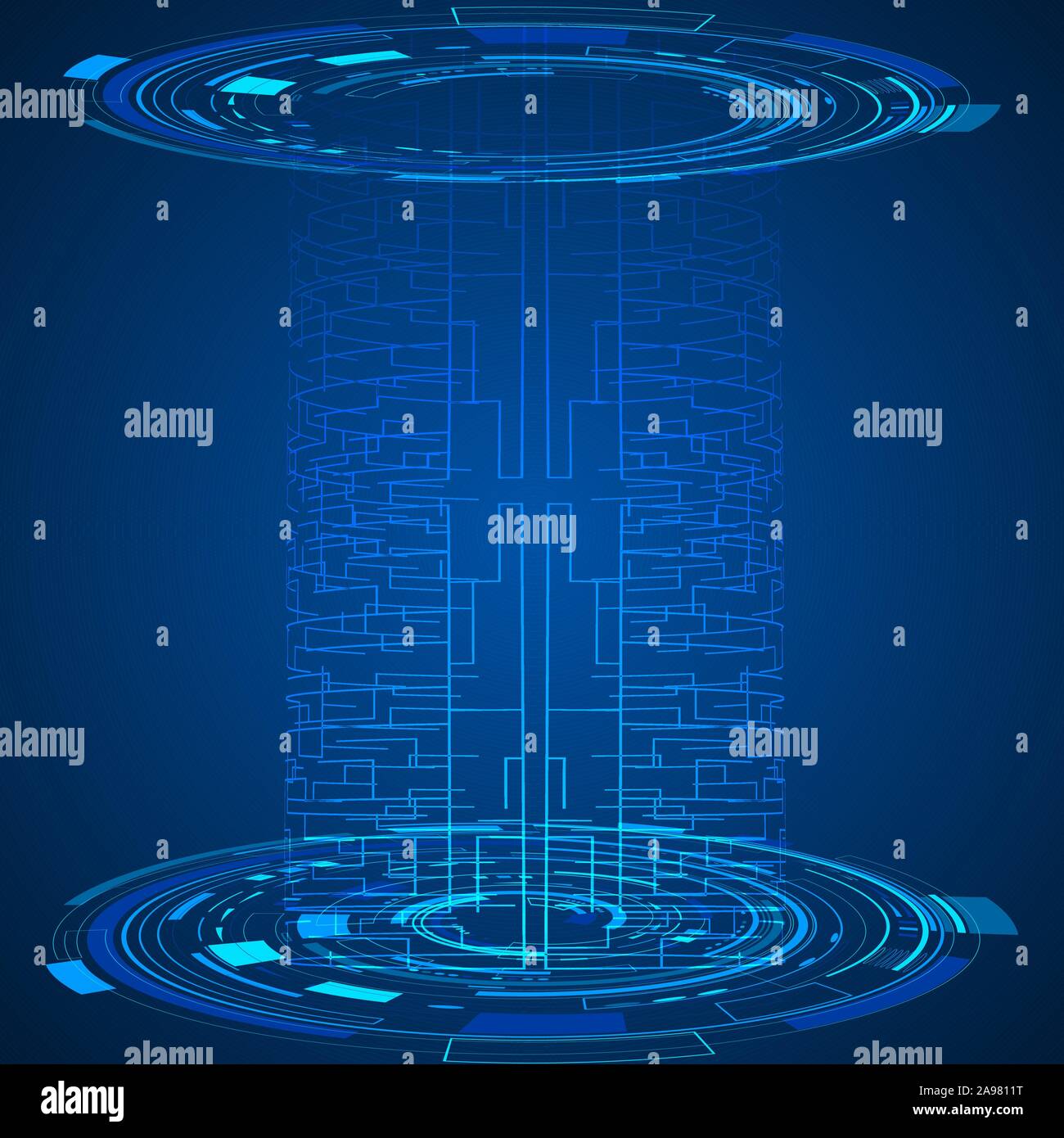 Digitale la tecnologia avveniristica sfondo illustrazione vettoriale. Global ecosistema isometrica. Abstract il cyberspazio network innovazione design. Per iot, smar Illustrazione Vettoriale