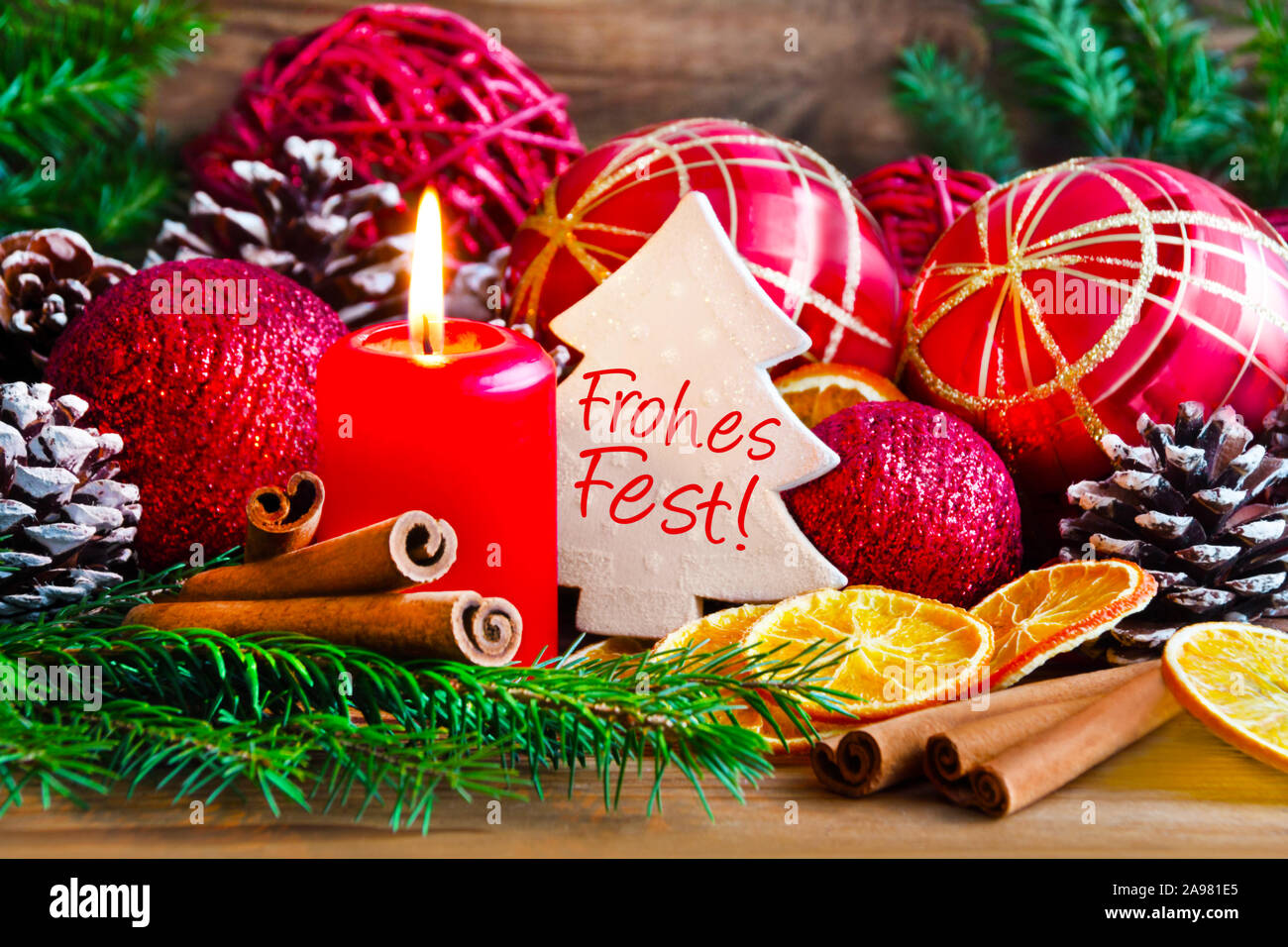 Frohes Fest Buon Natale Foto Stock