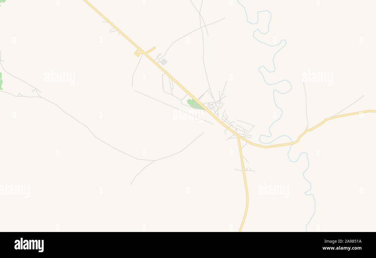 Versione stampabile cartina stradale di Cuito, Angola. Mappa modello per uso aziendale. Illustrazione Vettoriale