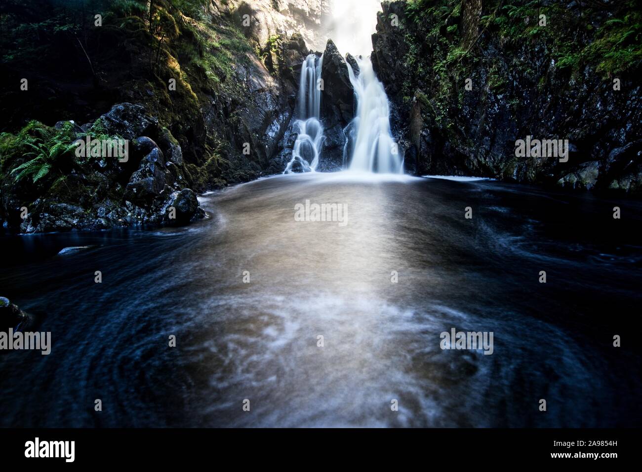 Plodda cascate, Glen Affric, Scozia Foto Stock