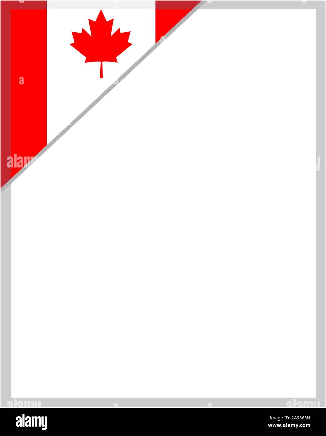Bandiera canadese simbolismo rosso acero angolo foglia bordo del frame Illustrazione Vettoriale