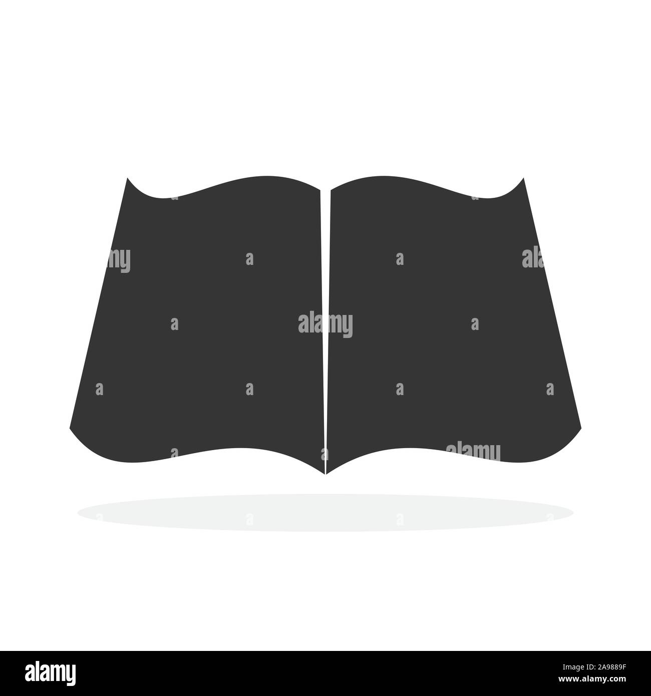 Prenota icona vettore. Icona a forma di libro su uno sfondo bianco. Libro nero in stile piatto Illustrazione Vettoriale