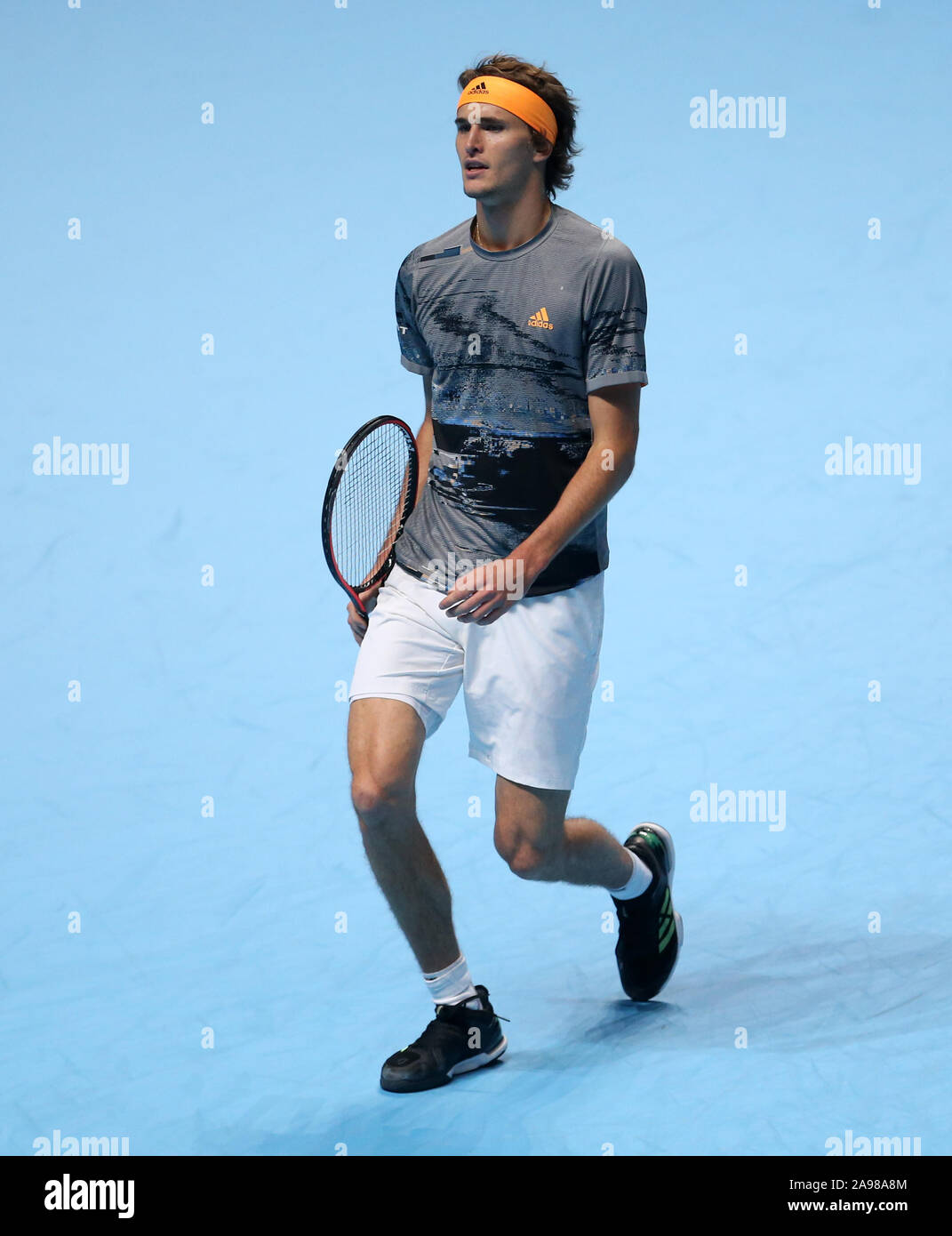 Alexander Zverev il giorno 4 della Nitto ATP finali all'O2 Arena, Londra. Foto Stock