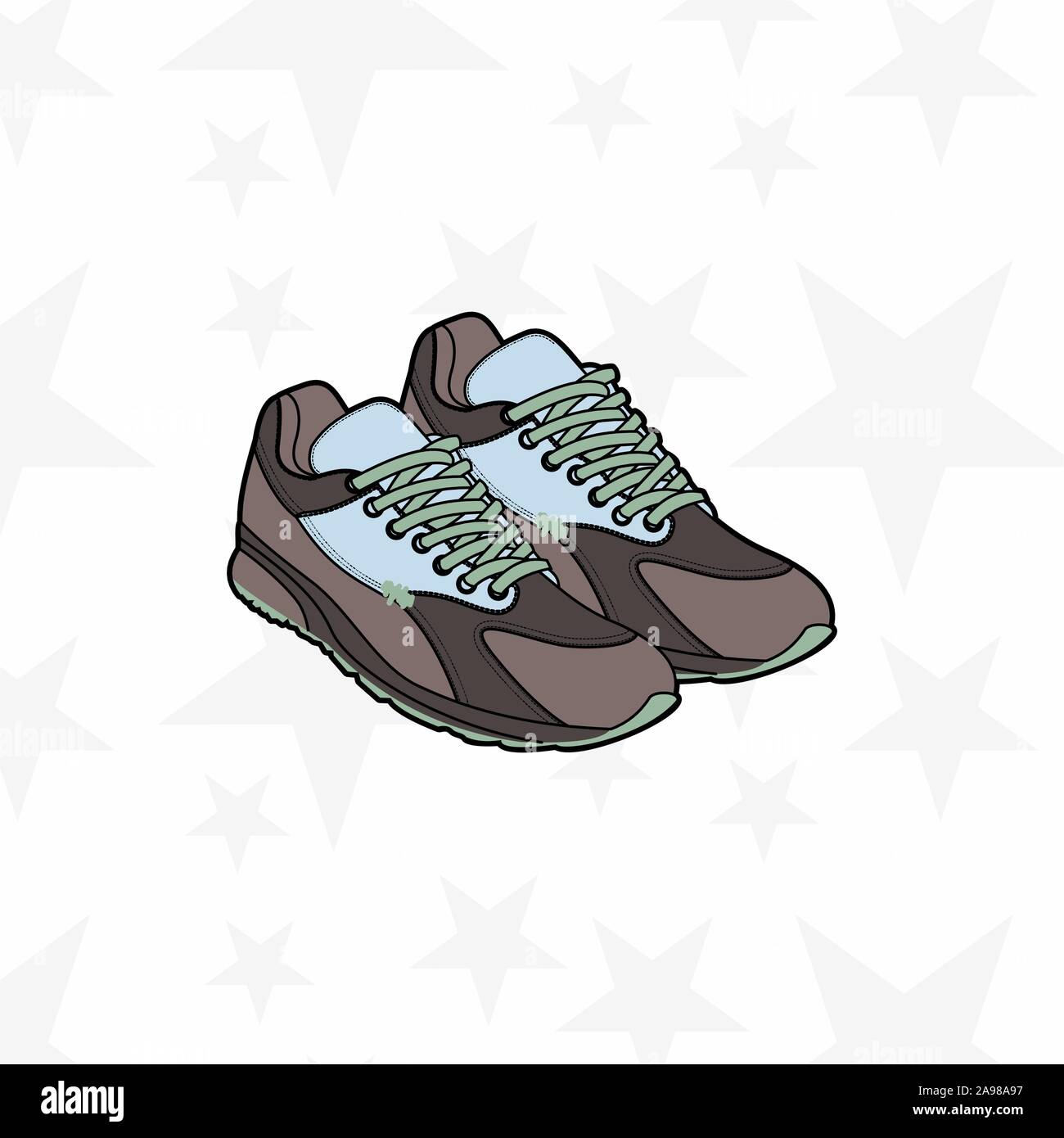 Sneaker per uomo o donna. trainer, esecuzione, casual, palestra scarpe. Accessorio sportivo. - Vettore Illustrazione Vettoriale