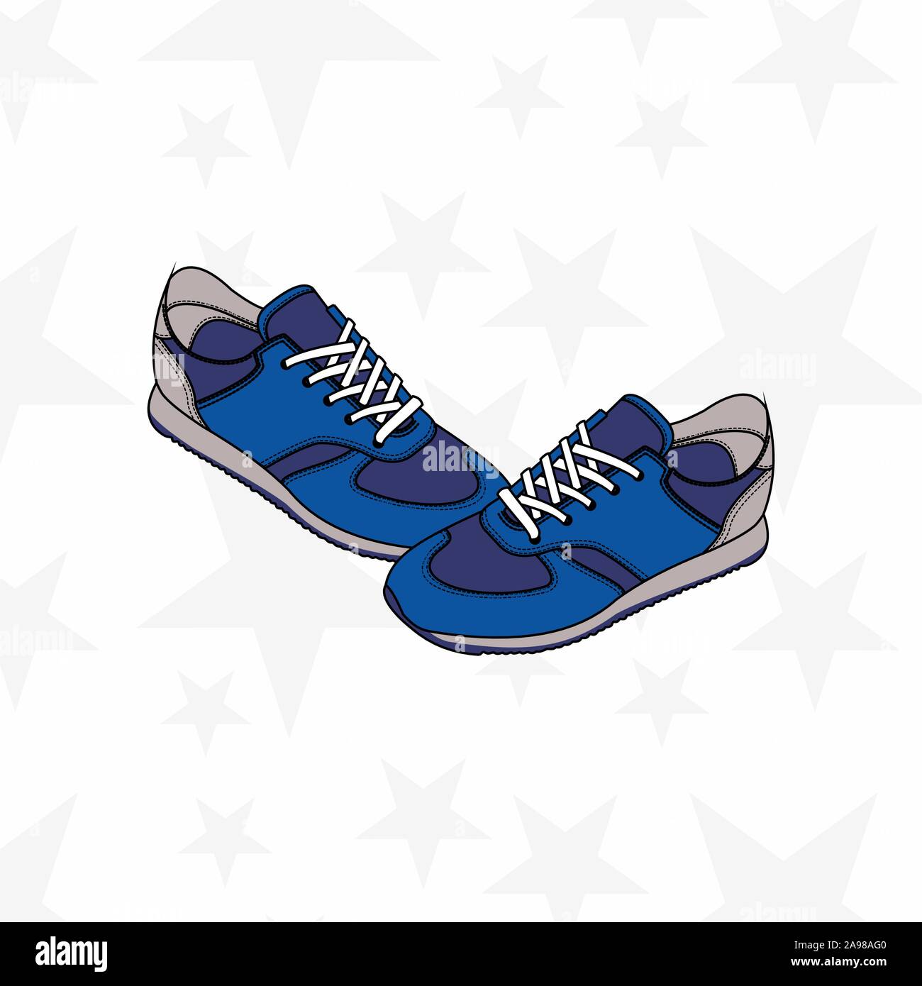 Sneaker per uomo o donna. trainer, esecuzione, casual, palestra scarpe. Accessorio sportivo. - Vettore Illustrazione Vettoriale