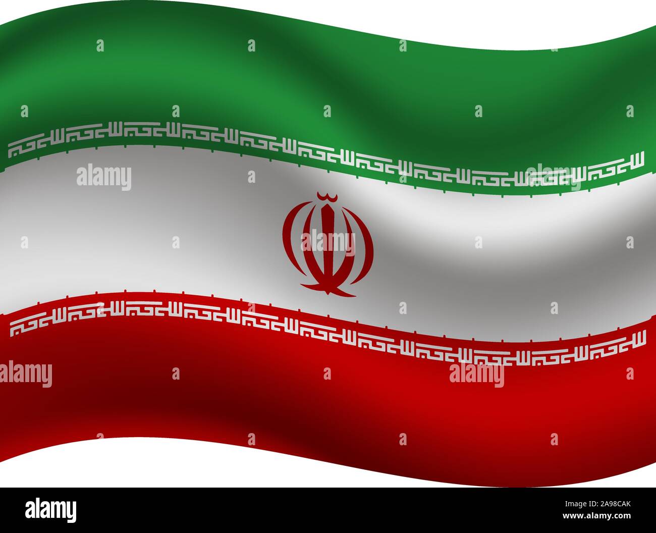 Bandiera nazionale della Repubblica Islamica di Iran . colori originali e proporzione. Semplicemente illustrazione vettoriale, da paesi flag impostato. Illustrazione Vettoriale
