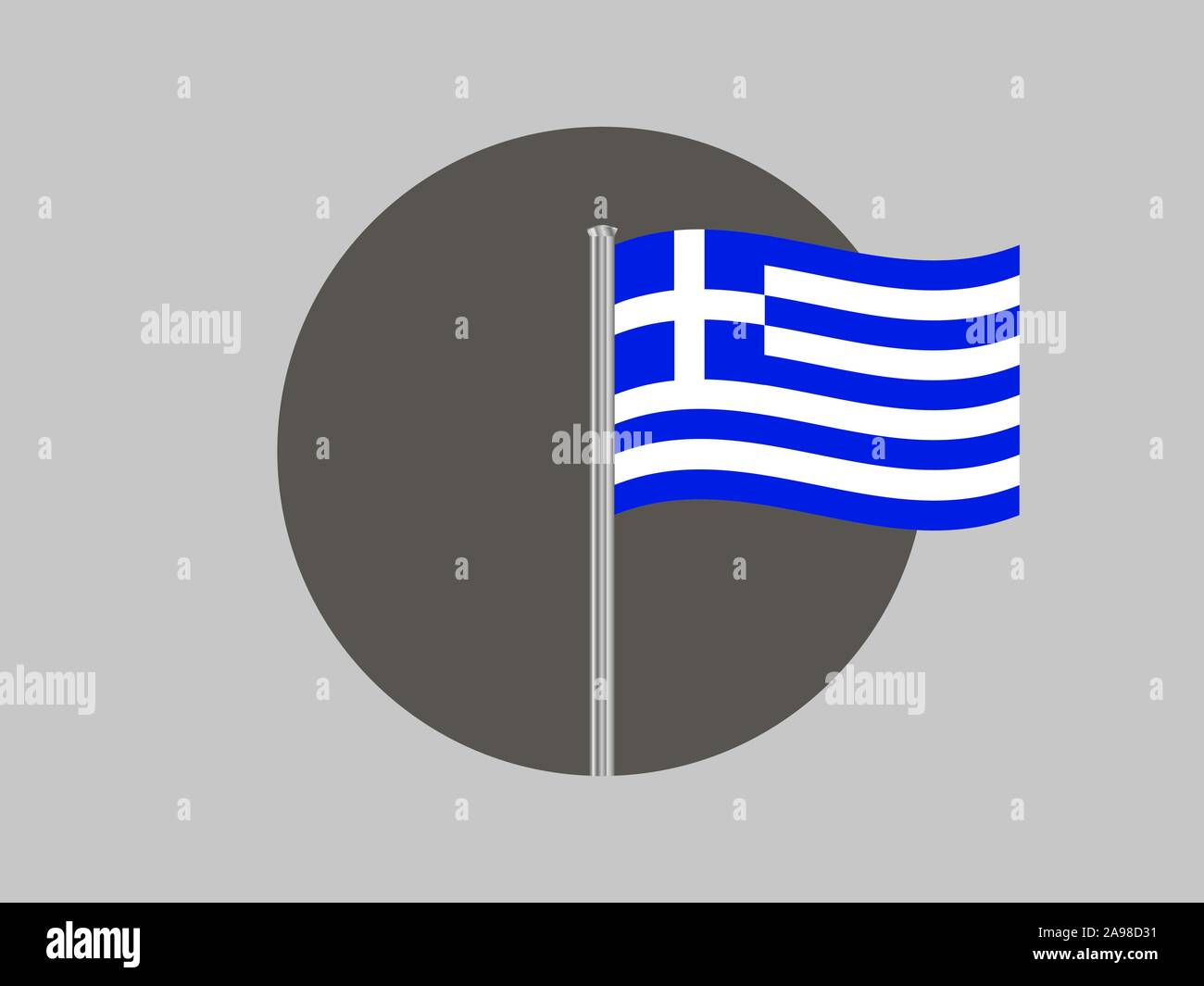 Bandiera nazionale della Repubblica ellenica anche sapere come la Grecia . colori originali e proporzione. Semplicemente illustrazione vettoriale, da paesi flag impostato. Illustrazione Vettoriale