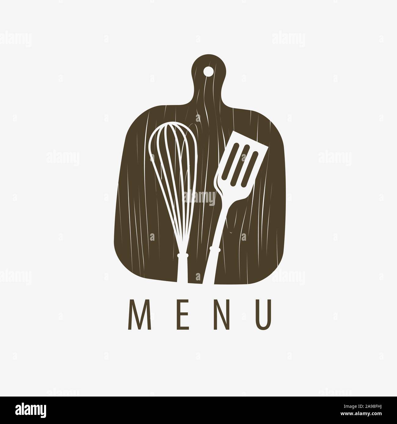 Logo o etichetta del menu. Cucina, simbolo del ristorante. Illustrazione vettoriale Illustrazione Vettoriale