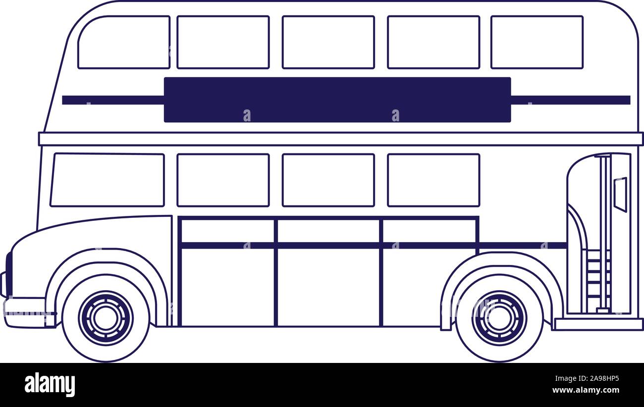 Classic london bus icona, design piatto Illustrazione Vettoriale