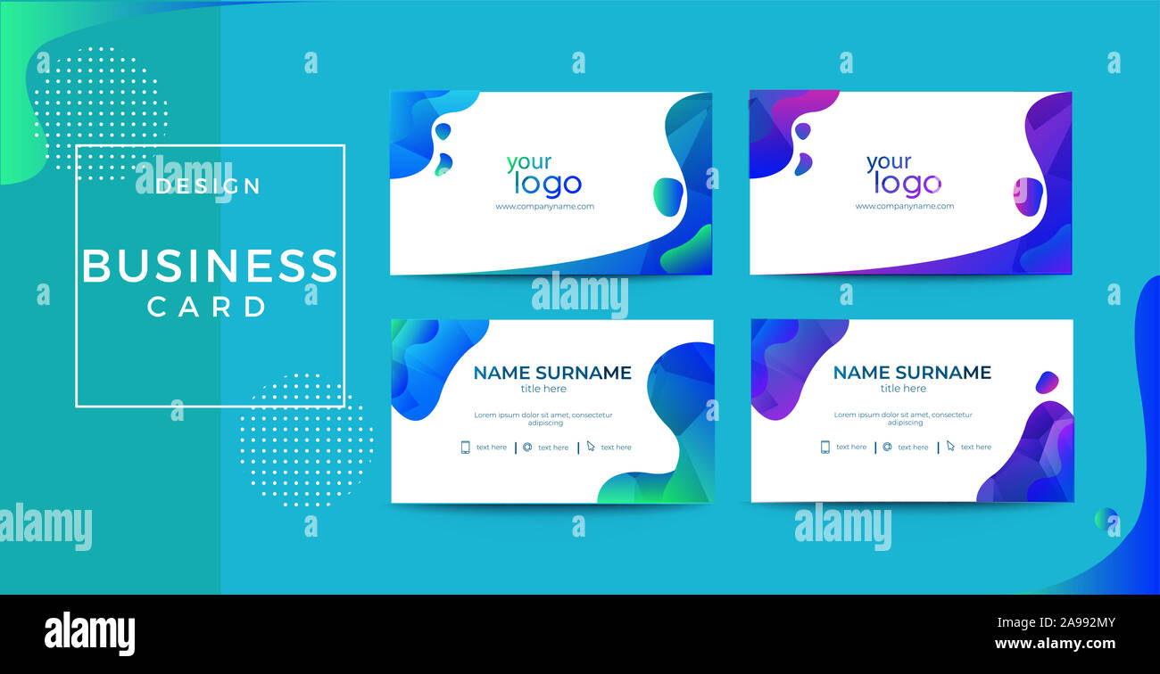 Pulito e semplice blue business card design biglietti da visita Foto Stock