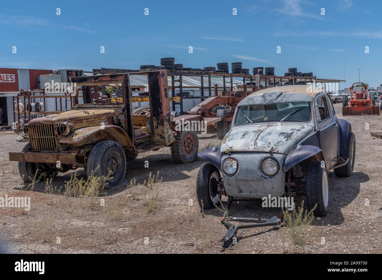 Broadway Carrello Salvage, Albuquerque, Nuovo Messico Foto Stock