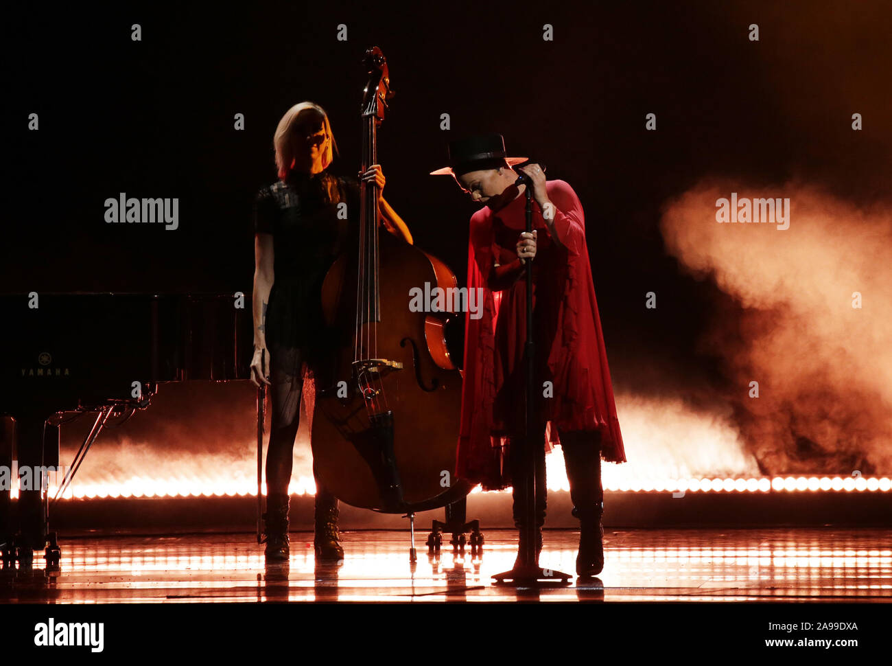 Nashville, Stati Uniti. Xiii Nov, 2019. Rosa esegue presso la cinquantaduesima annuale di Country Music Association Awards alla Bridgestone Arena di Nashville, Tennessee Mercoledì, Novembre 13, 2019. Foto di Giovanni Angelillo/UPI Credito: UPI/Alamy Live News Foto Stock