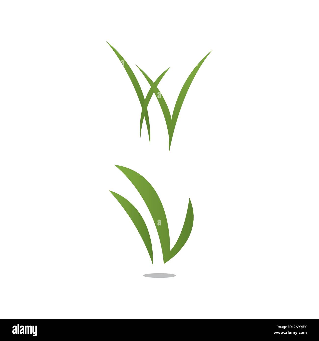Erba di Prato per la rimozione del logo design template illustrazione vettoriale Illustrazione Vettoriale