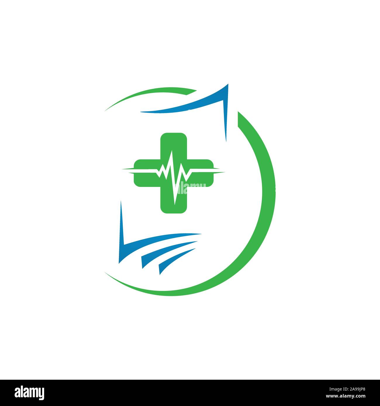 Simbolo del medical record icona logo template design illustrazione vettoriale Illustrazione Vettoriale