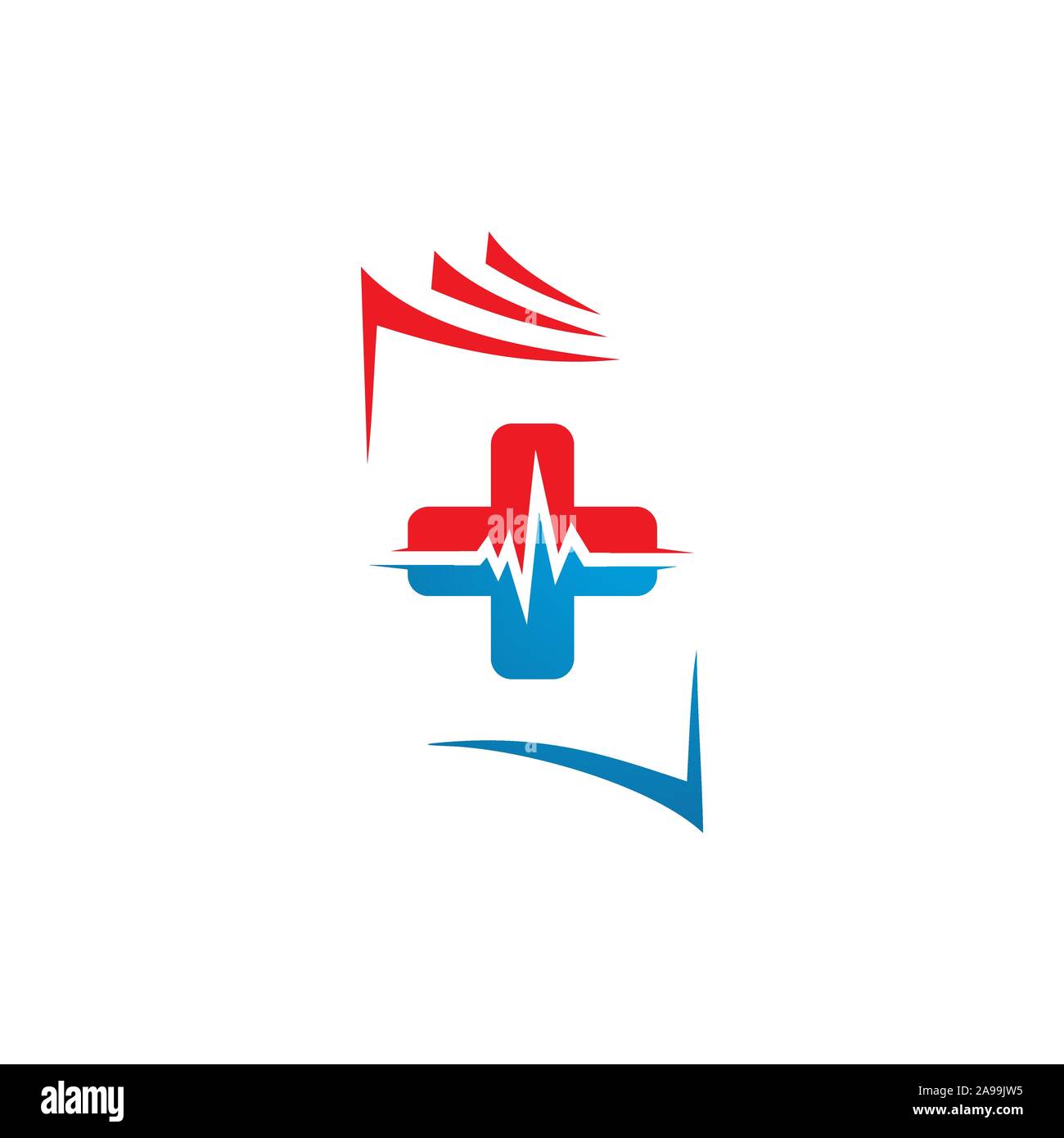 Simbolo del medical record icona logo template design illustrazione vettoriale Illustrazione Vettoriale