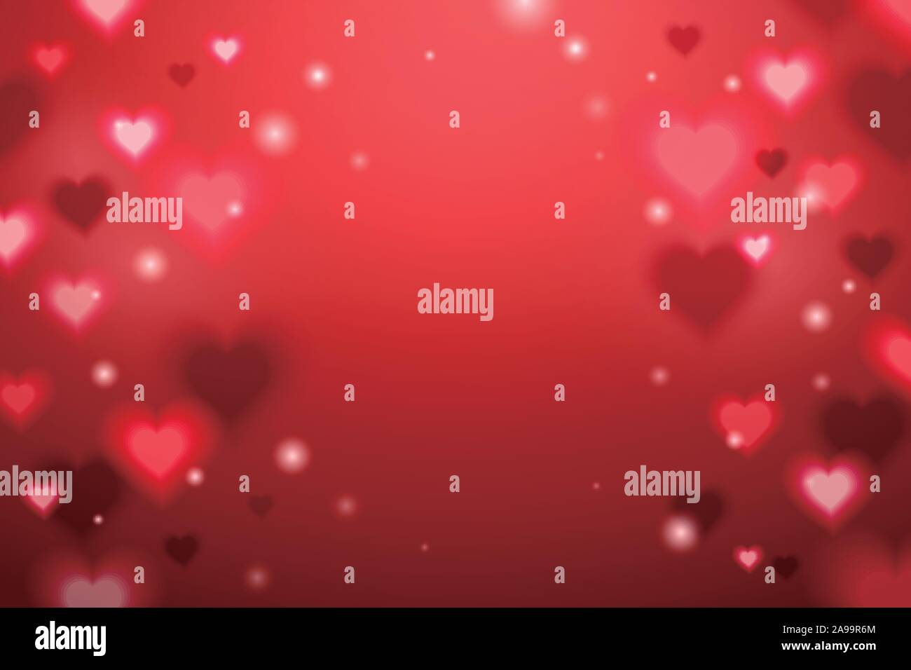 Scintillante a forma di cuore ad effetto sfondo in colore rosso Illustrazione Vettoriale