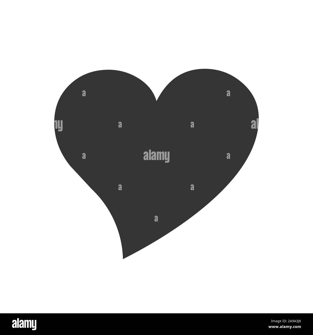 Icona a forma di cuore - vettore. Nero a forma di cuore in uno stile piatto. Simboli di amore isolato. Vettore forma di cuore Illustrazione Vettoriale