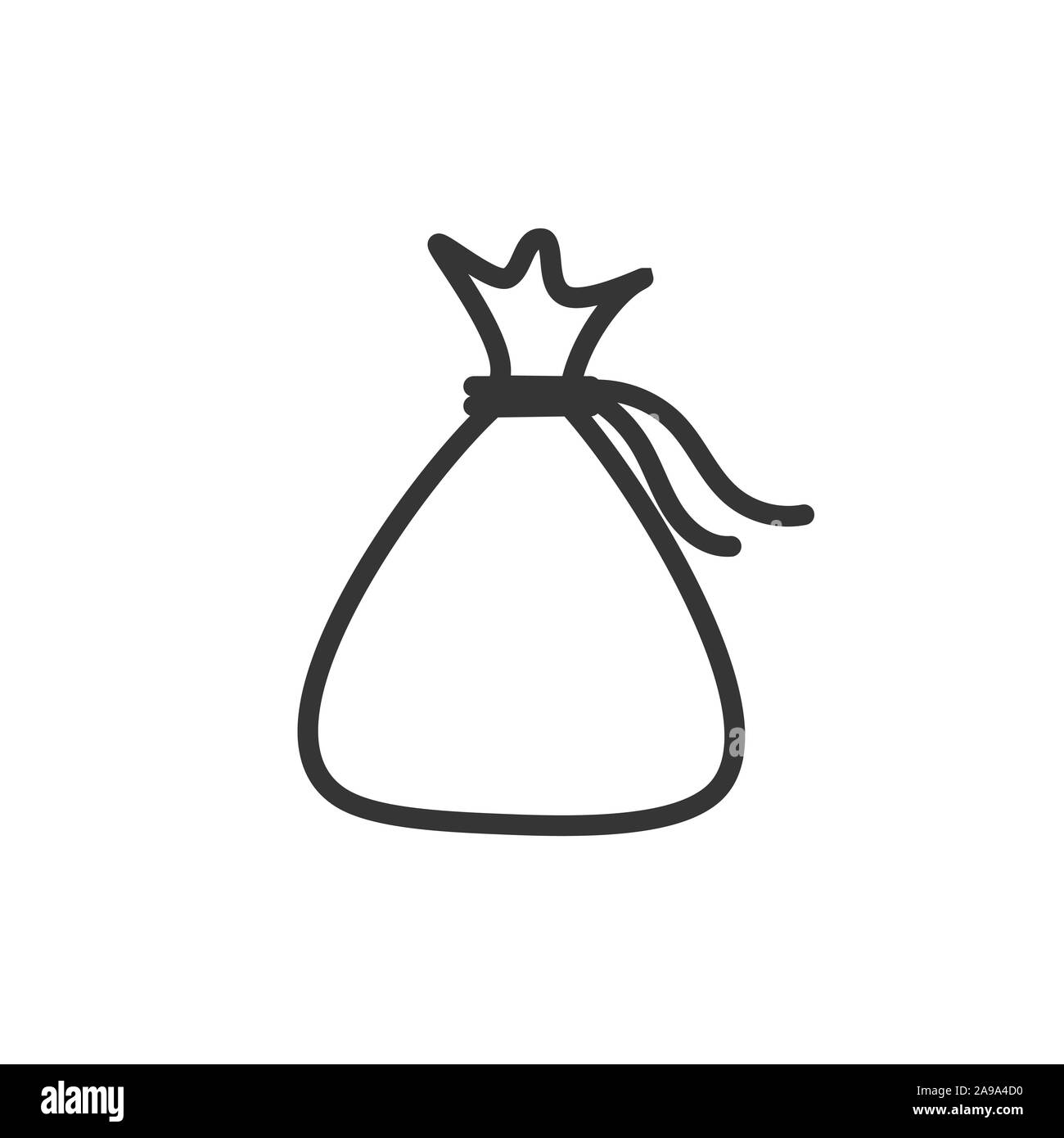 Vector denaro borsa icona. Sacchetto di monete. Icona vettore isolato. Risparmiare denaro concept Illustrazione Vettoriale