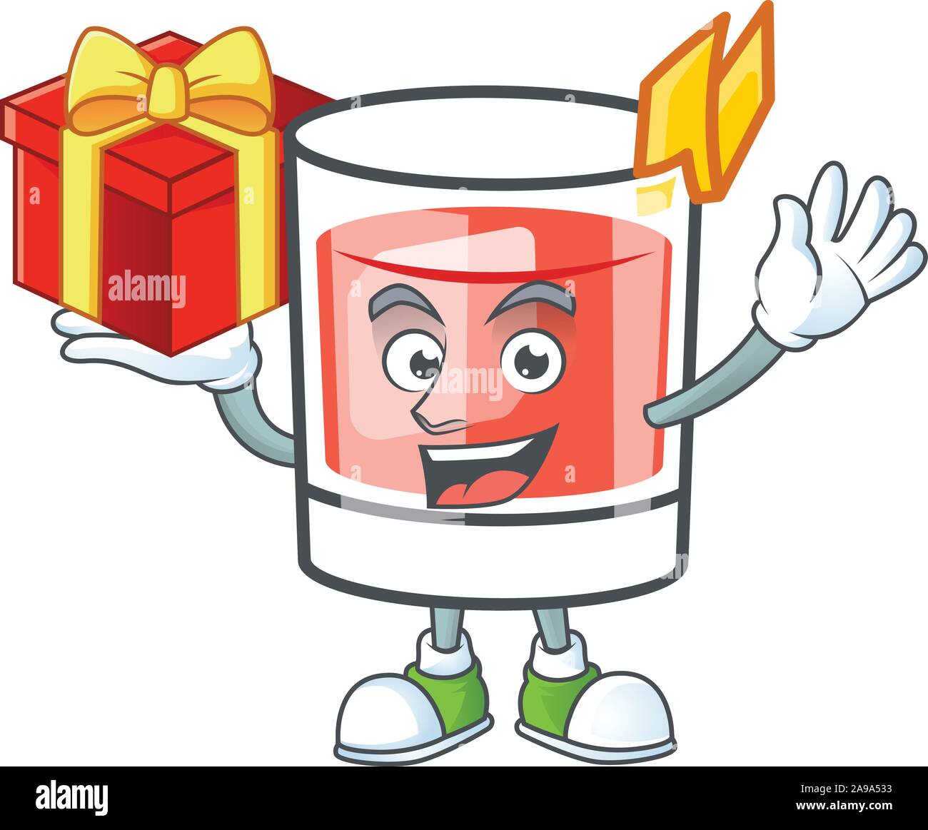 Sazerac portare carattere regalo su un cartone animato Illustrazione Vettoriale