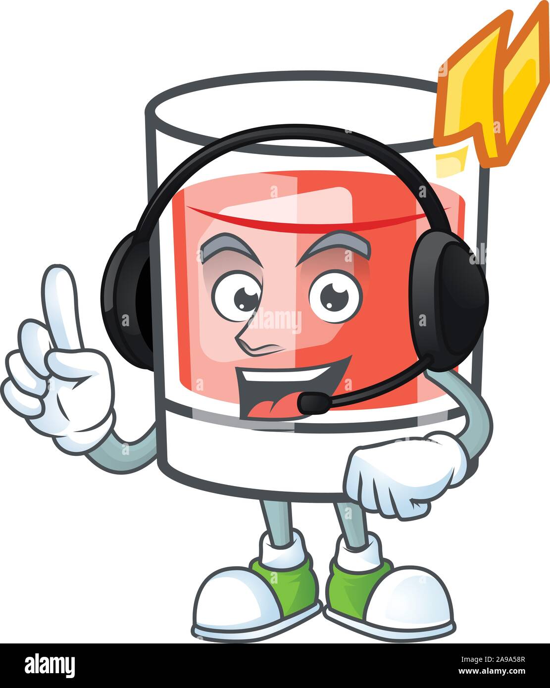 Sazerac con carattere delle cuffie su un cartone animato Illustrazione Vettoriale