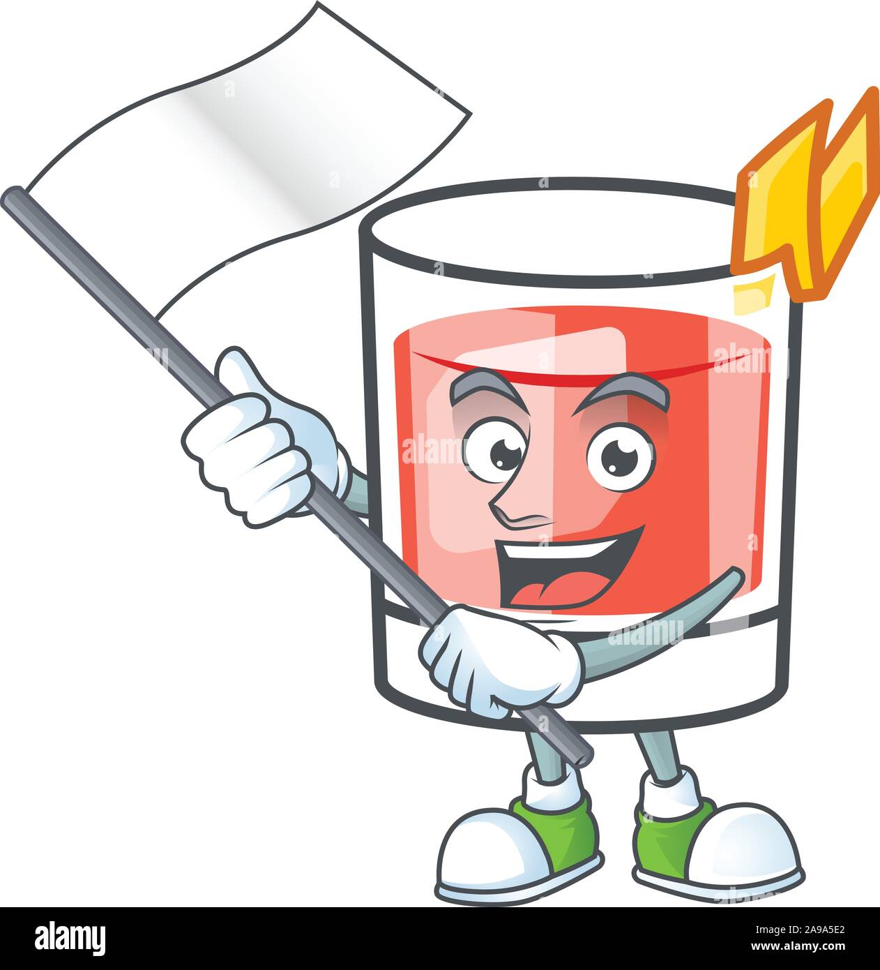 Sazerac portare carattere flag su un cartone animato Illustrazione Vettoriale