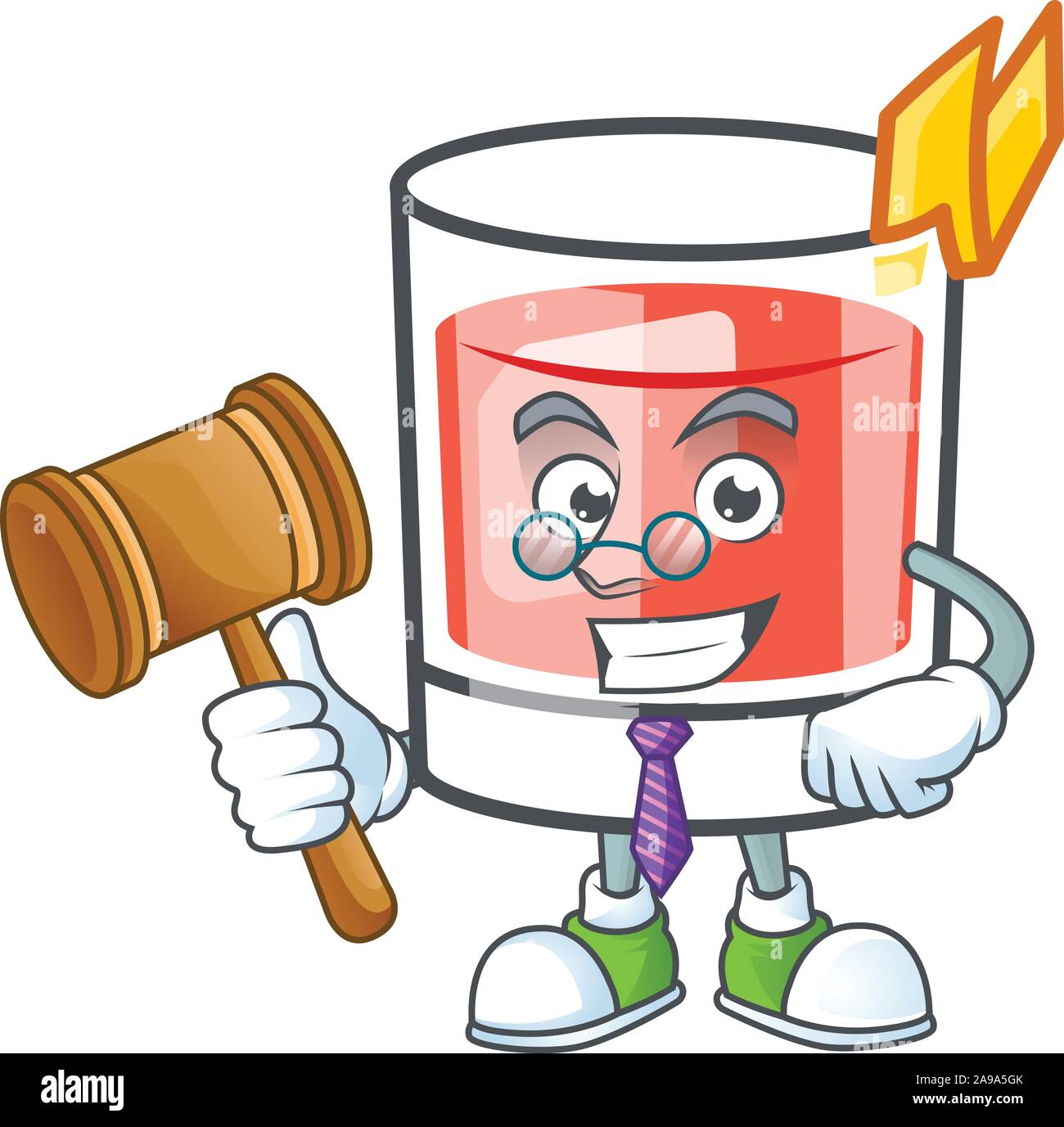 Giudice Sazerac carattere su di un cartone animato Illustrazione Vettoriale