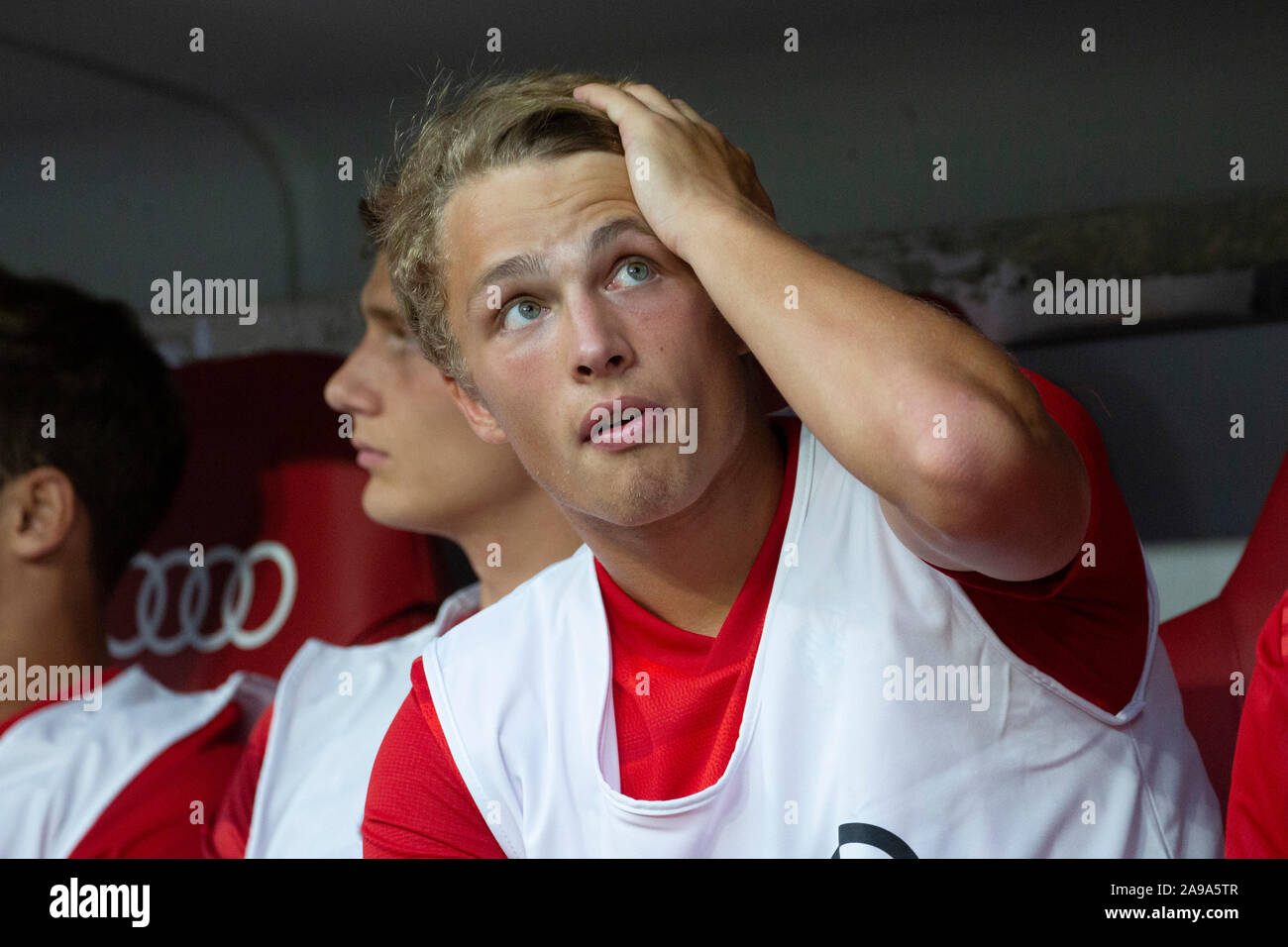 Jann Fiete ARP (FC Bayern Monaco di Baviera) feriti nuovamente !. Archivio fotografico; Jann-Fiete ARP (# 15, M). Calcio, Bayern Monaco di Baviera (M) - Fenerbahce Istanbul (FBI) 6: 1, Audi Cup 2019, semifinali, su 30/07/2019 in Muenchen/ALLIANZARENA/Germania. Å | Utilizzo di tutto il mondo Foto Stock