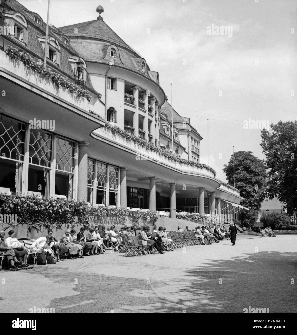 Vicino al centro termale di Bad Kreuznach, Germania 1930s. Foto Stock