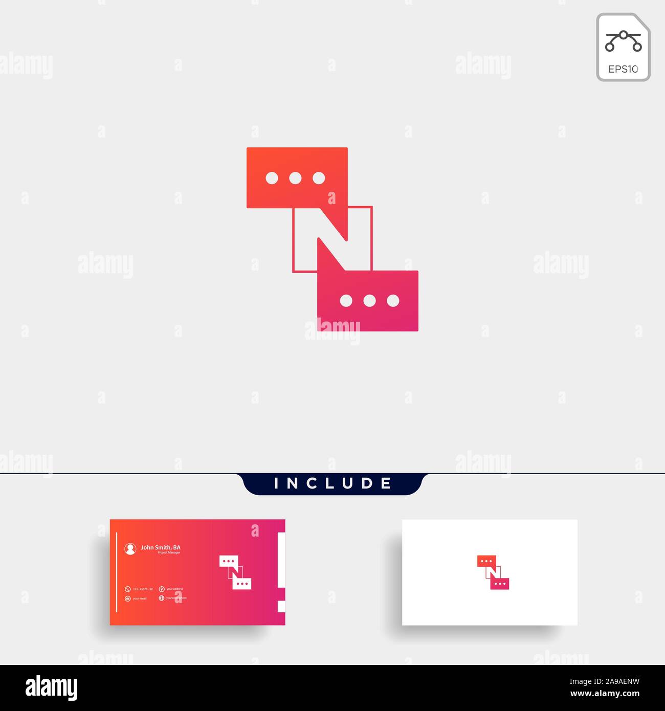 Lettera n Chat modello Logo Design Vettoriali Illustrazione Vettoriale