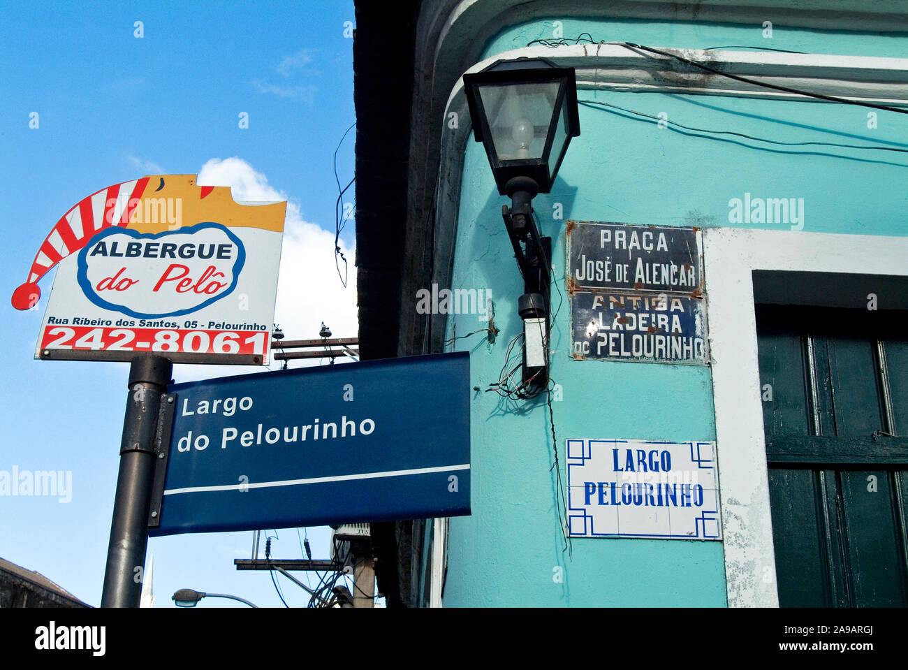 Piastra, case, Largo do Pelourinho, Salvador, Bahia, Brasile Foto Stock