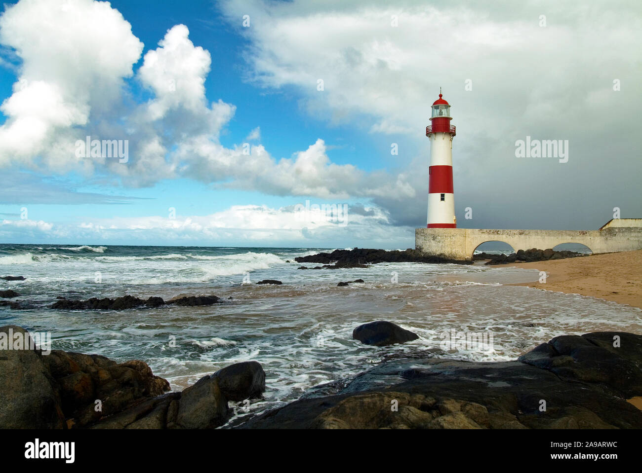 Il Faro di Itapuã, Itapuã Beach, Salvador, Bahia, Brasile Foto Stock