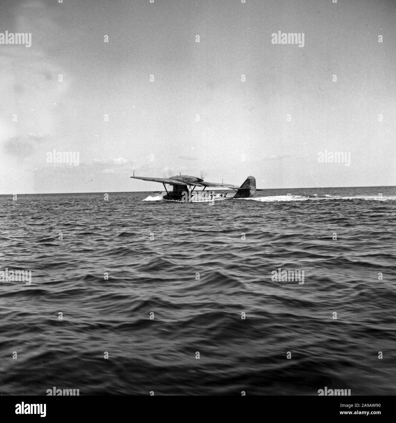 Acqua aereo scout Heinkel He 114, 60 g 41 di Deutsche Wehrmacht esercito, Germania 1930s. Foto Stock