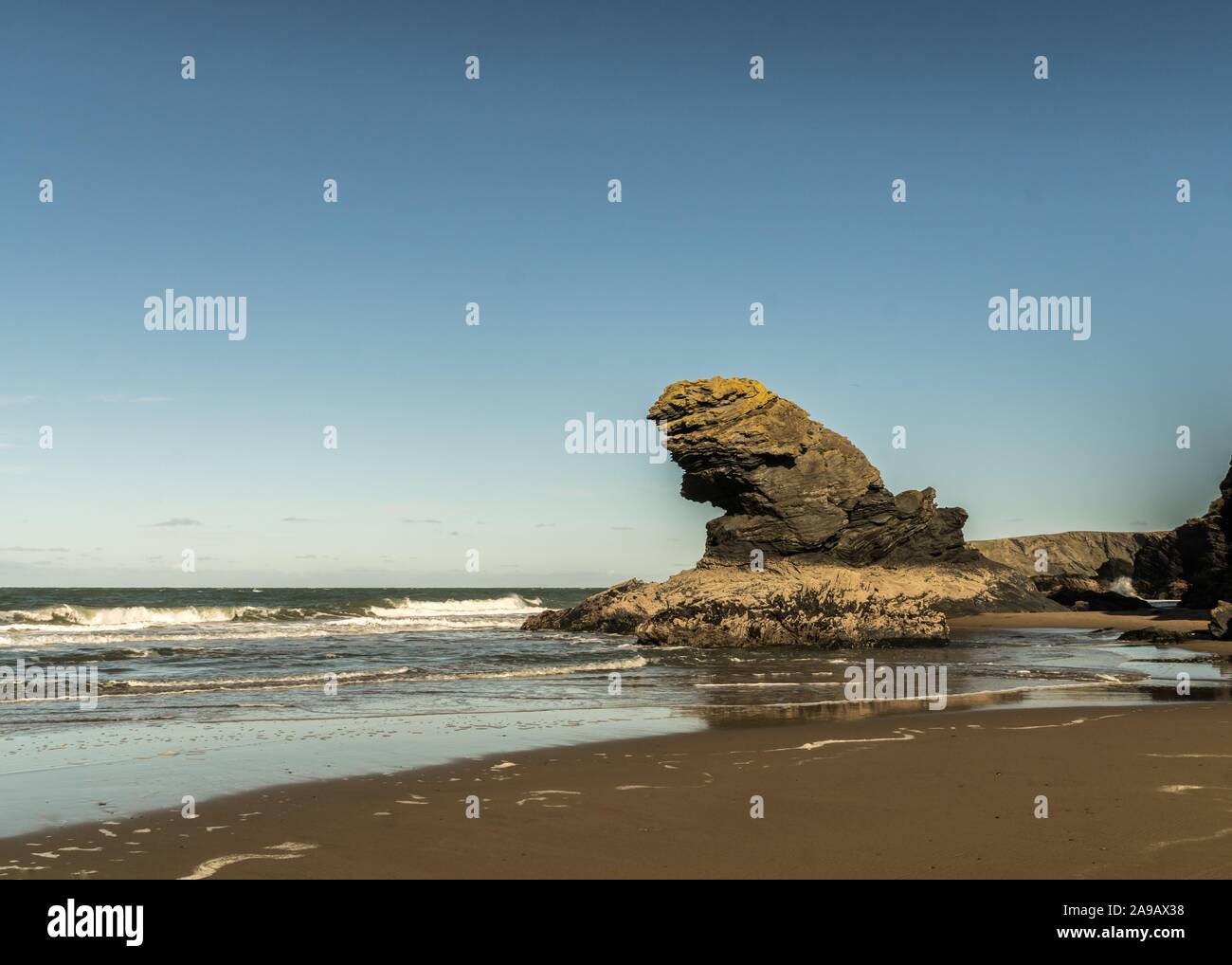 Llangranog Beach, West Wales Foto Stock