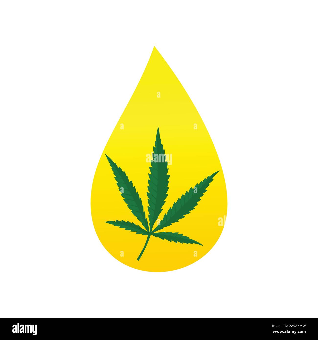 Freschi di cannabis sativa ganja di estrazione fresca CBD di olio di tipo piatto illustrazione Illustrazione Vettoriale