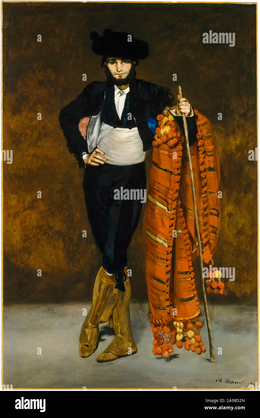 Edouard Manet, giovane uomo in costume di Majo, ritratto dipinto, 1863 Foto Stock