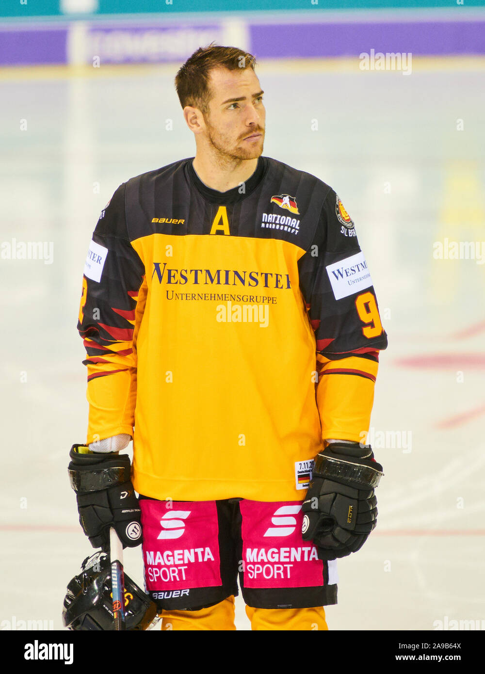 Hockey su ghiaccio Deutschland Cup, Germany-Russia, Krefeld, il Nov 9, 2019 Marcel NOEBELS, DEB 92 Germania - Russia 4-3 DEB HOCKEY SU GHIACCIO DEUTSCHLAND CUP in Krefeld, Germania, 07 novembre 2019, STAGIONE 2019/2020, © Peter Schatz / Alamy Live News Foto Stock