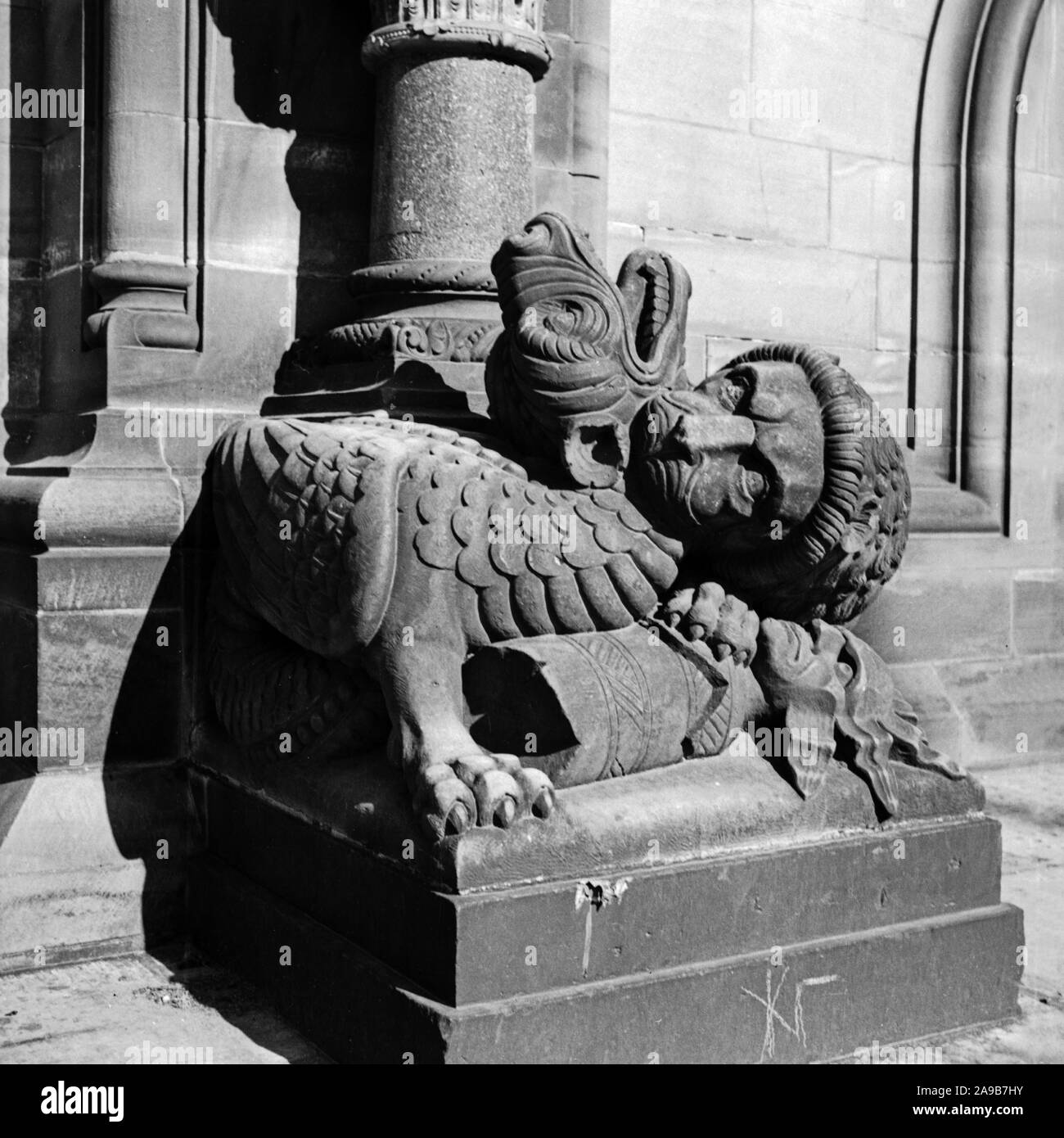 Dettagli su una colonna presso il Municipio di Brema, Germania 1930s. Foto Stock