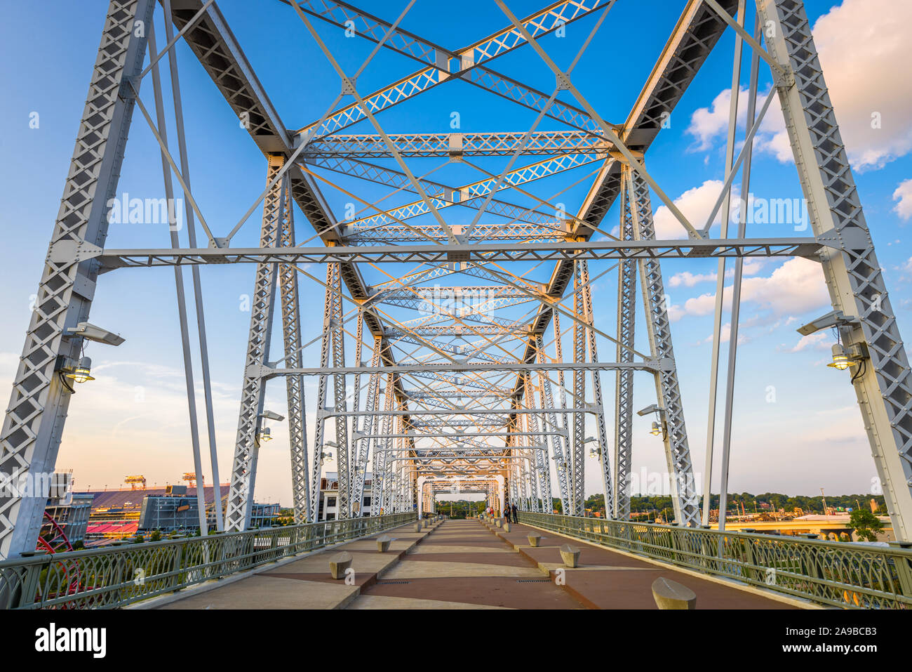 John Seigenthaler ponte pedonale a Nashville, TN, Stati Uniti d'America. Foto Stock