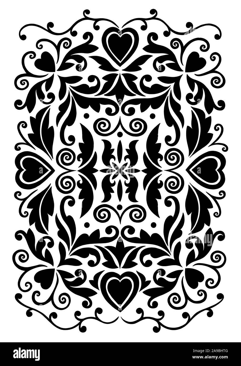 Disegnato a mano i modelli di confine e motivi decorativi Foto Stock