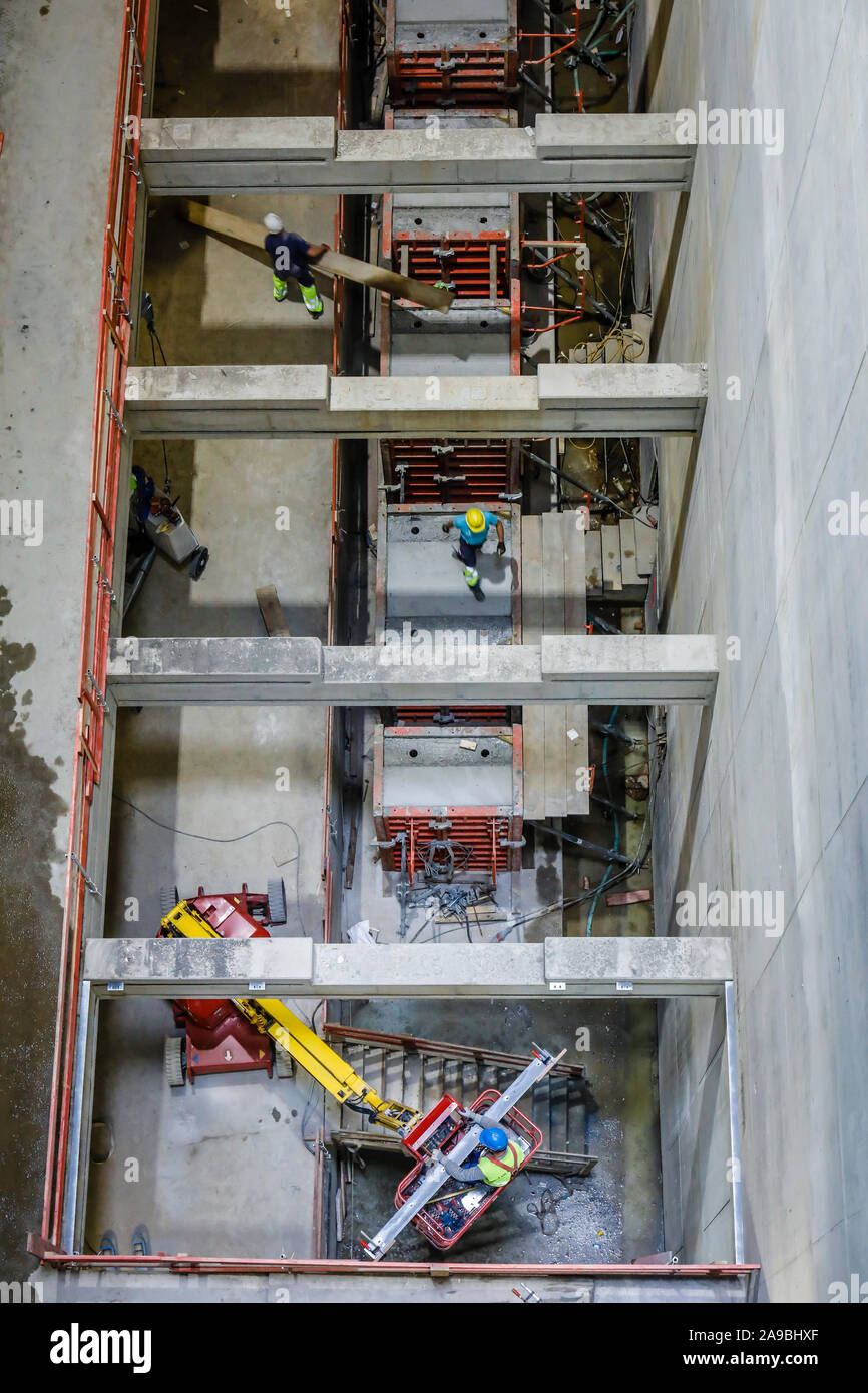 09.07.2019, Oberhausen, Renania settentrionale-Vestfalia, Germania - Emscher conversione, nuova costruzione dell'Emscher fogna AKE, qui la nuova costruzione di Foto Stock