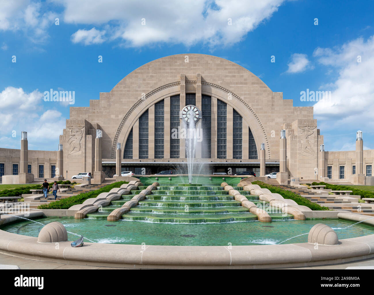 La Union Station, Cincinnati, Ohio, Stati Uniti d'America. La stazione, un raffinato esempio di architettura Art Deco, è anche un museo centro. Foto Stock