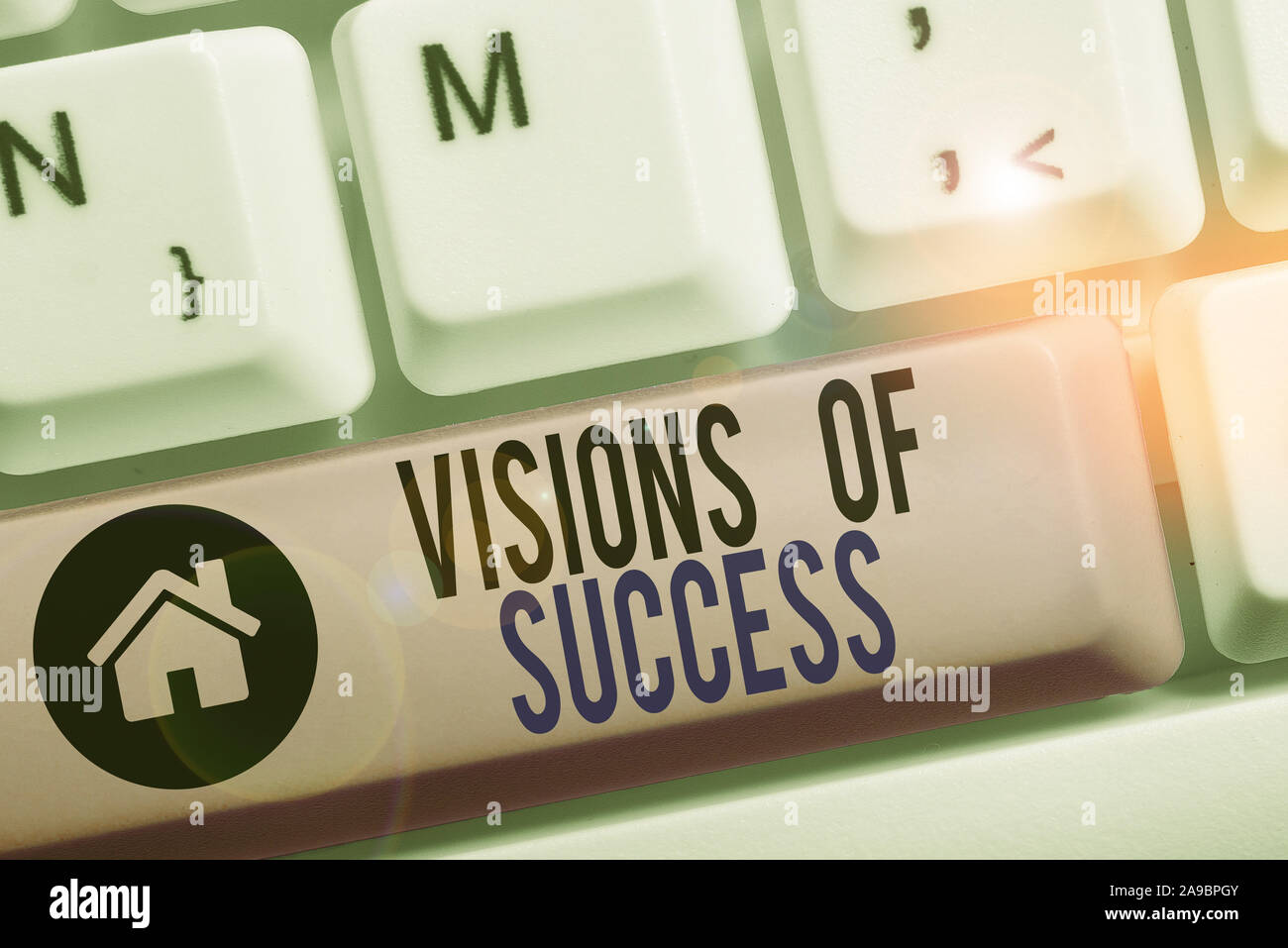 Conceptual la scrittura a mano che mostra le visioni di successo. Concetto significato chiaro risultato finale di scopo Obiettivo Piano in prospettiva Foto Stock