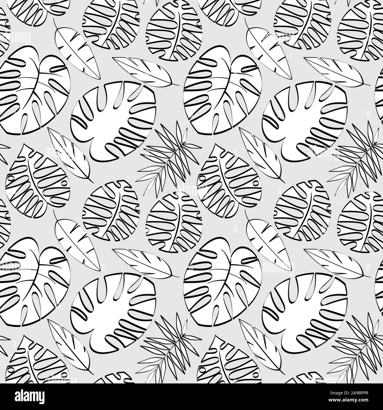 Foglia tropicale vettore modello senza giunture o dello sfondo Illustrazione Vettoriale