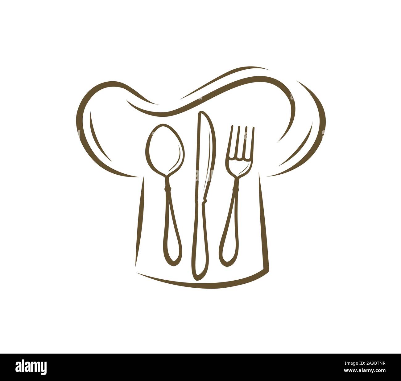 Ristorante con menu logo. Simbolo del ristorante. Illustrazione vettoriale Illustrazione Vettoriale