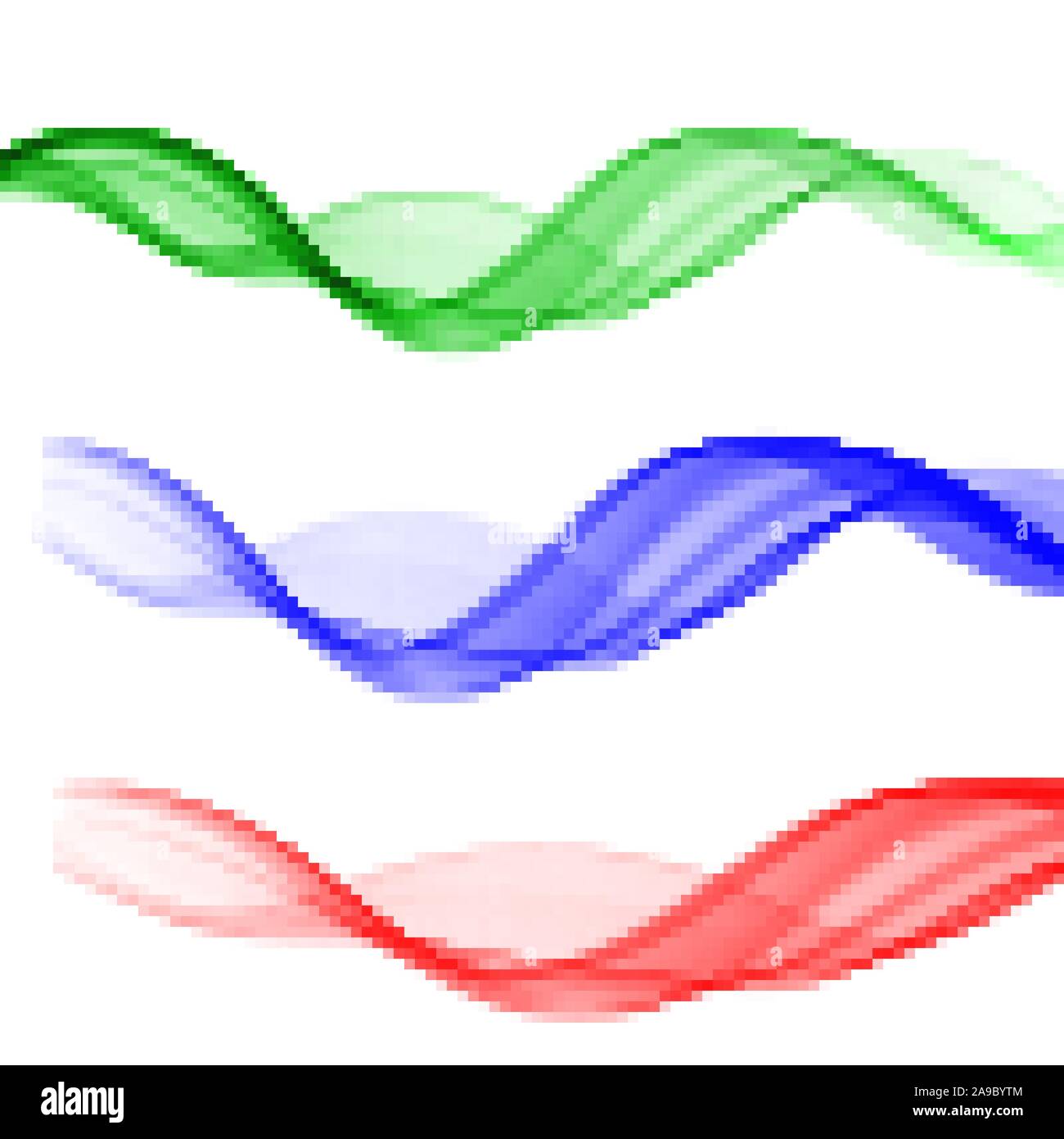 Set di colore in astratto il fumo d'onda trasparente design ondulato viola Illustrazione Vettoriale