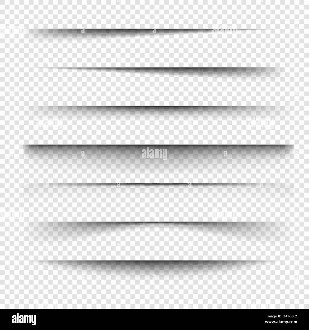 Vettore ombre realistiche.set di vettore di trasparente ombra realistica. Illustrazione Vettoriale