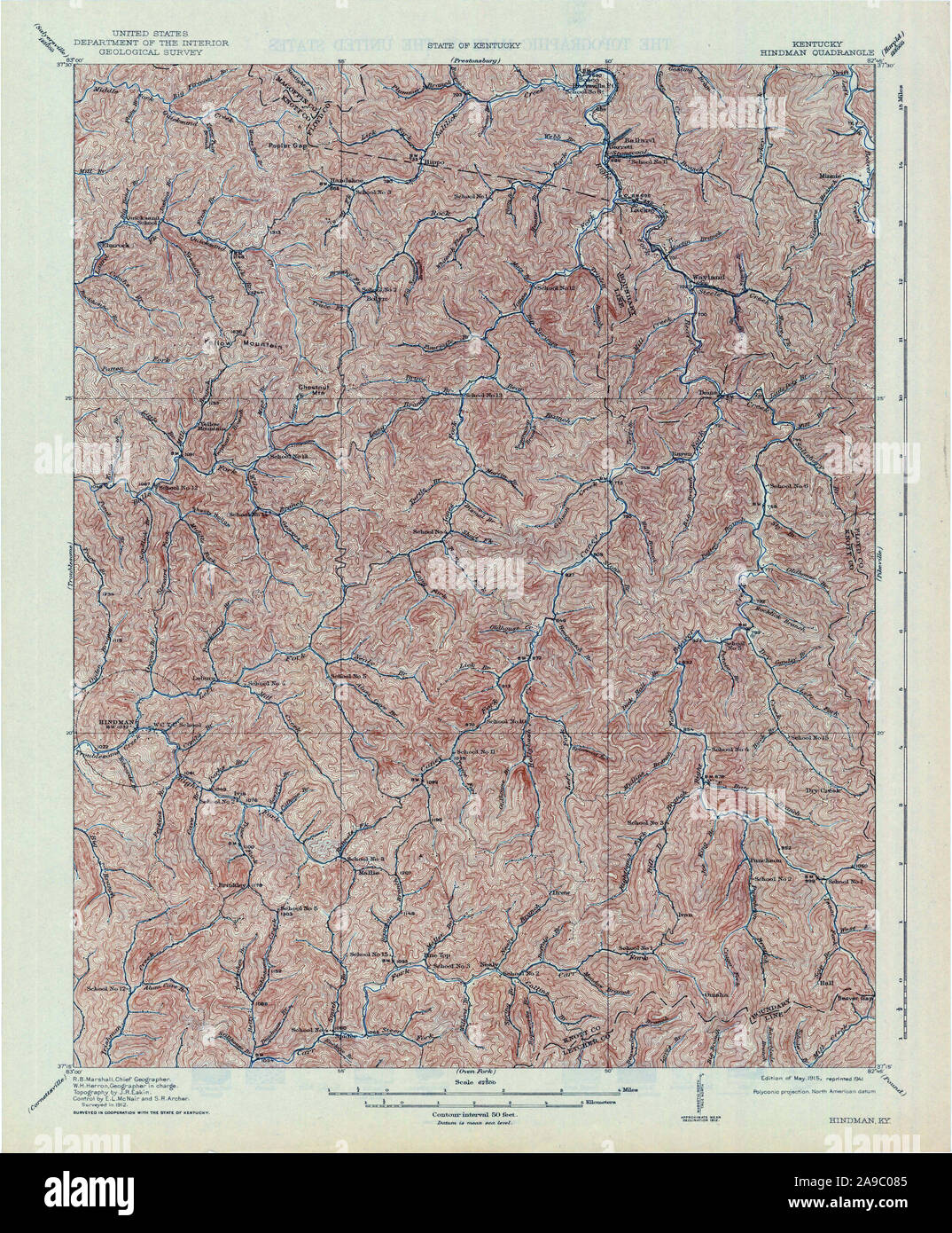 Mappa di hindman kentucky immagini e fotografie stock ad alta