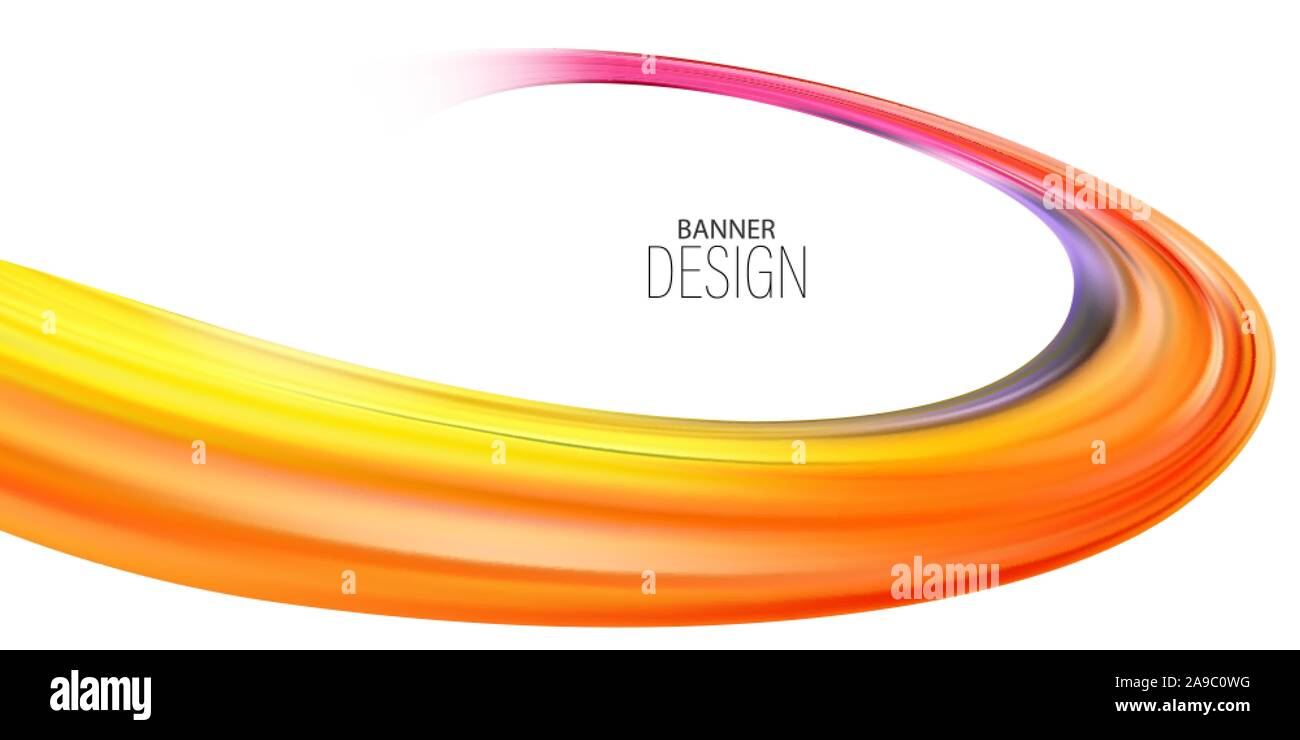 Spazzolata acrilico. Olio astratto flusso di vernice. Nastro ritorto cospargere di vernice. Natale e Anno Nuovo texture. Rainbow tratto di pennello. Banner, coperchio e Illustrazione Vettoriale